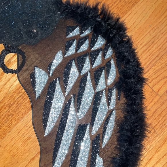 Halloween Costume Dark Angel glitter fur wings and headpiece - Picture 5 of 5